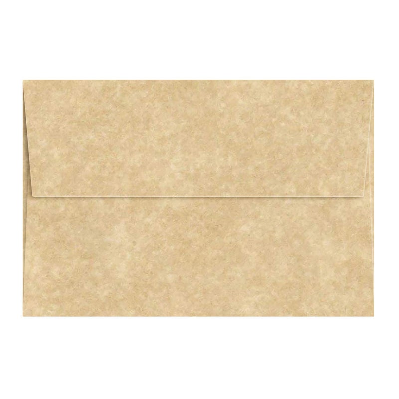 S Superfine Printing A7 Aged Parchment Envelopes â€“ Fits 5 x 7â€ Greeting Cards, Wedding & Party Invitations, Bridal Showers, Announcements, Photos | 5 1/4â€ X 7 1/4â€ | Square Flap | 24lb Bond, 60lb Text | 25 Per Pack - Image 1